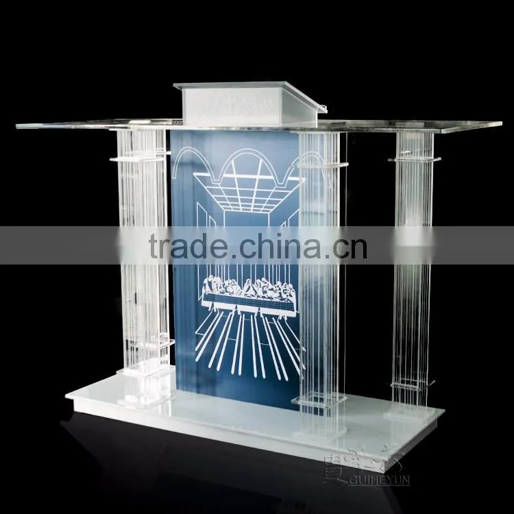 factory wholesale glass lectern stand clear acrylic podium