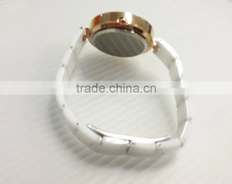 Clear Luxury Ceramic Lady Watch Fashion Stainless Steel Round Case Ceramic Strap Lady Quartz Watch