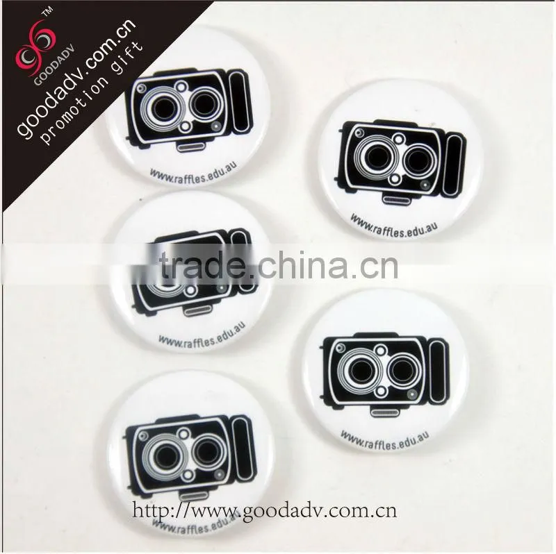 Manufacture cheap fashion promotional tin button badge with logo / wholesale tinplate button badge