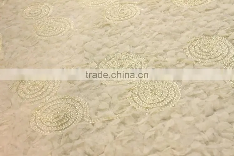 Fancy ivory ribbon chiffon linen table runner size