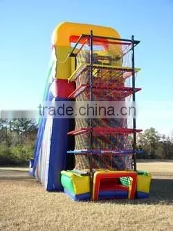 Customized commercial giant inflatable super slide with spider zone for sale