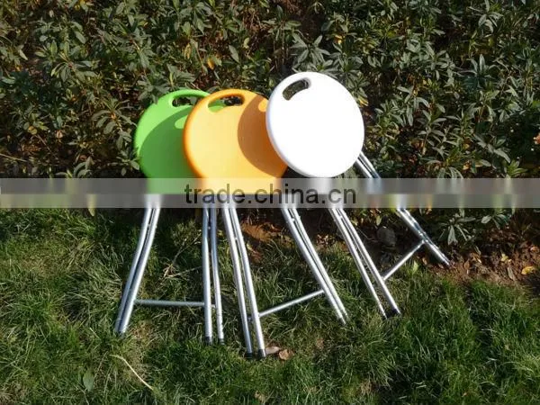 Strong and durable 45H metal leg and plastic round folding stool
