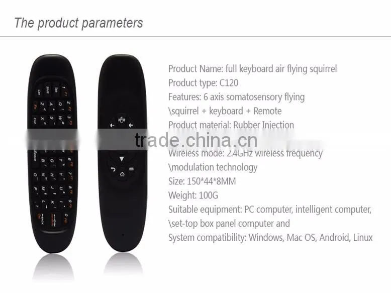 Mini Smart Portable Wireless Gaming Keyboard and Mouse Remote Controller for android smart TV