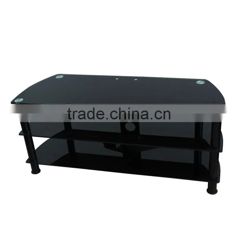 Glass Aluminum Tube LCD TV Stand 2015 Modern Living Room Furniture Three Decks
