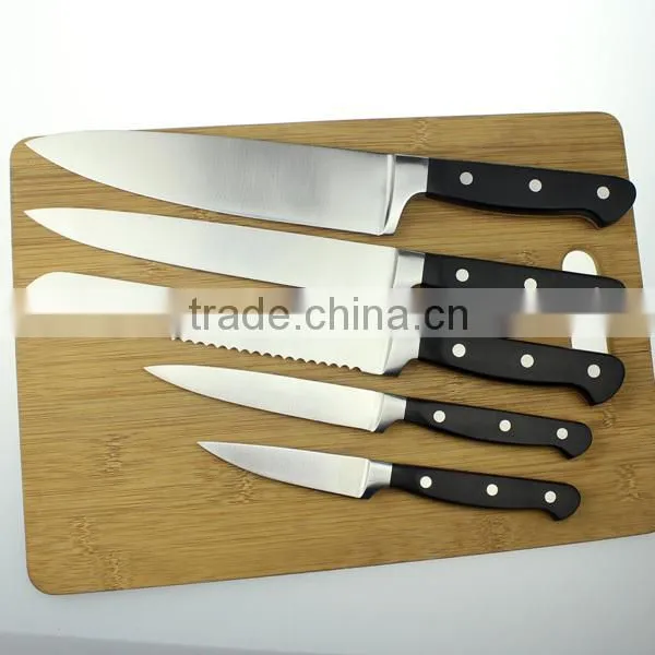 BLACK HANDLE KNIFE AND FORK SET
