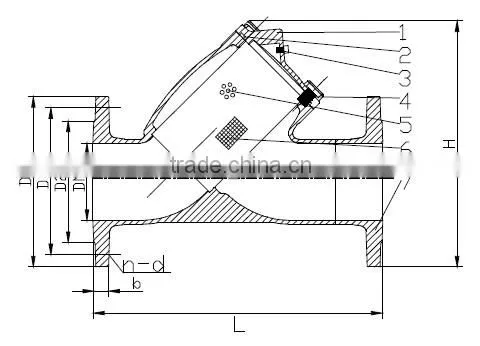 DIN3202 F1 PN25 Ductile iron flanged Y type Strainer DN400