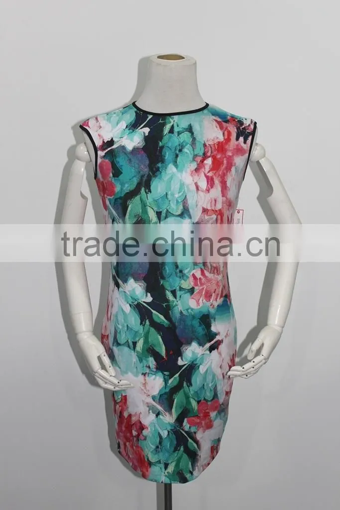 2015 New Design Digital Printing Customized dress, fashion women's skirt