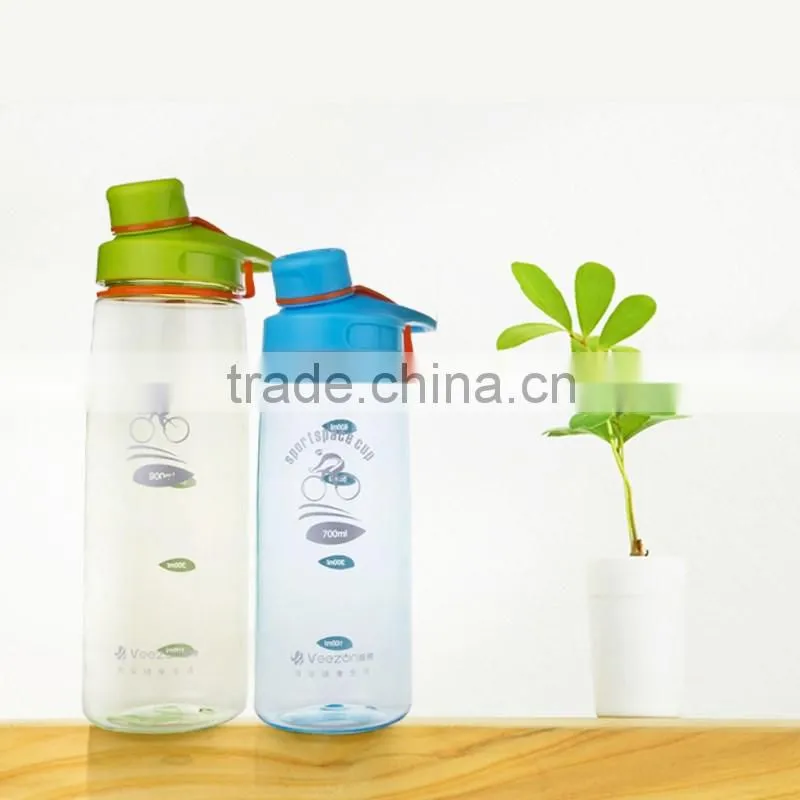 Food Grade sports water bottle with handle/plastic drinking water bottle
