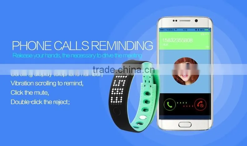 waterproof bluetooth bracelet/Bluetooth Smart wristband 2016 for Android