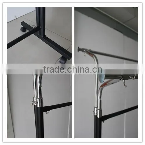 SINGLE/DOUBLE ADJUSTABLE HANGING GARMENTS CLOTHES RAIL SHOE RACK DISPLAY STAND