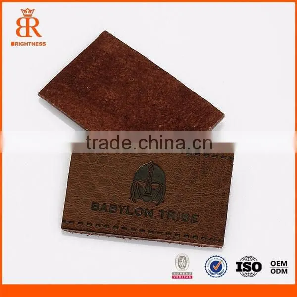 Fashionable leather jean patch customized garment patch leather patch label