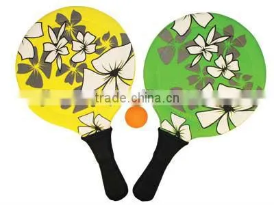 Plastic outdoor toy beach racket with pvc bag