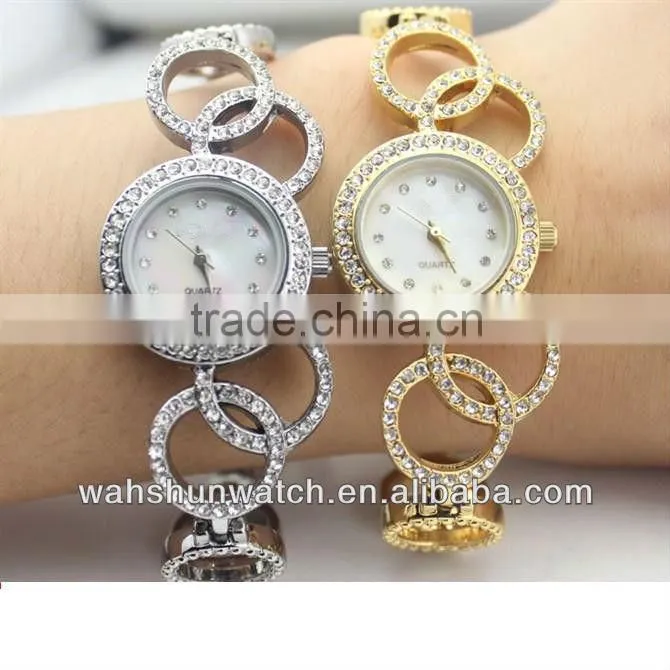 2013 latest design fake diamond ladies fashion decorative watch