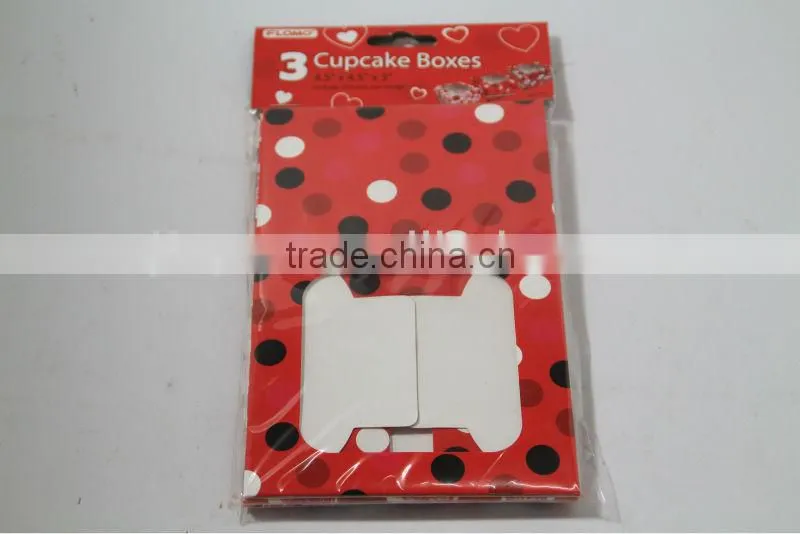 3 red cupcake boxes