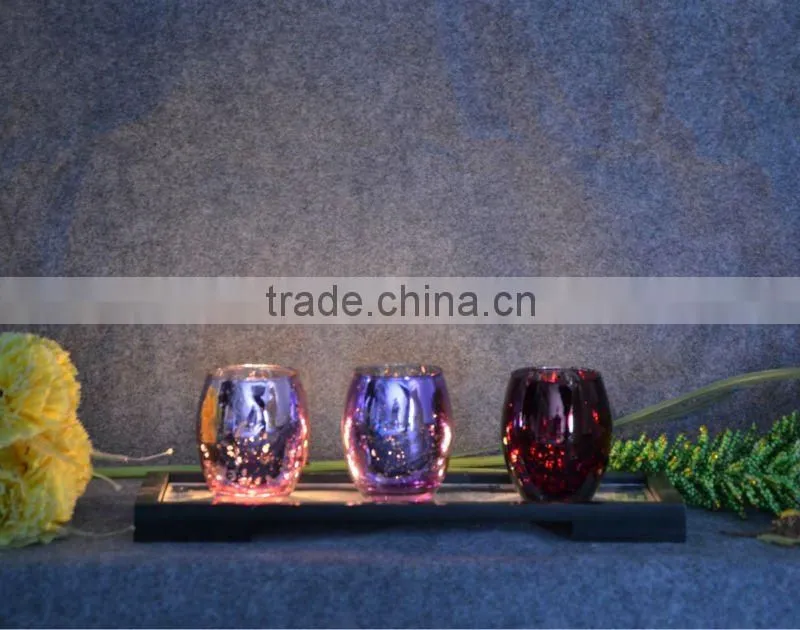 electroplate glass candle holder
