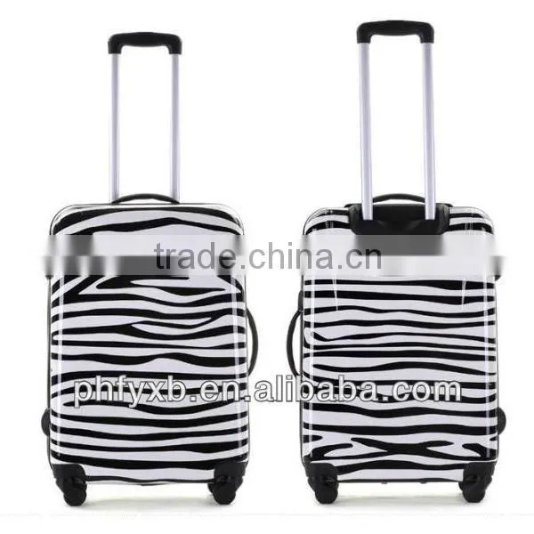 China alibaba 2014 Zebra grain trolley travel bag,abs+pc hardcase material trolley case