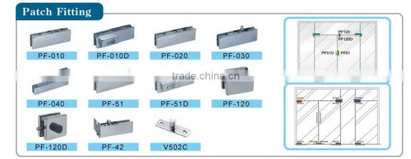 glass door patch fitting lock
