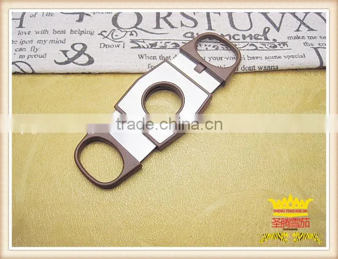 Red plastic cigar scissors, cigar cutter