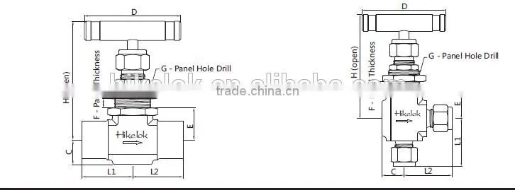 Online shopping China high pressures straight stainless steel needle valve, swagelok type gas needle valve