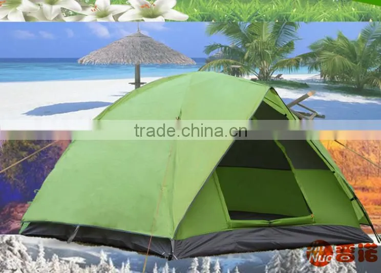3 person Fiberglass Pole Double-door-layer camping tent