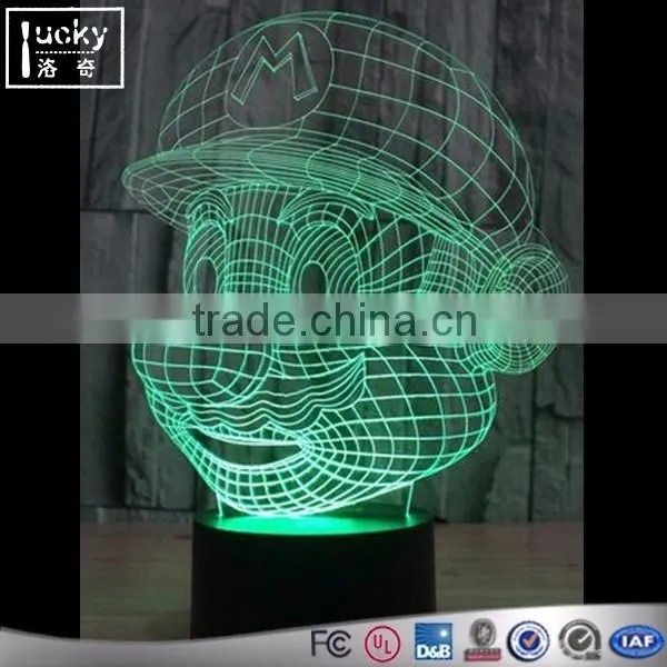 Hot selling 3D Effect LED Mario Night Light