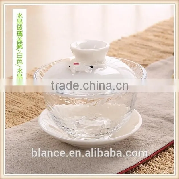 Glass tea cup in pond design
