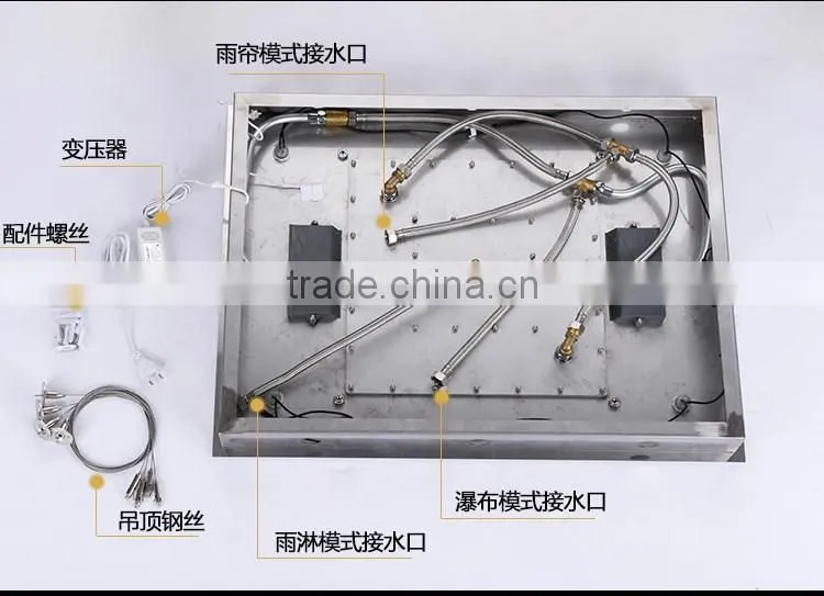 LABRAZE LE800600 shower panel with LED light and cold and hot water faucet