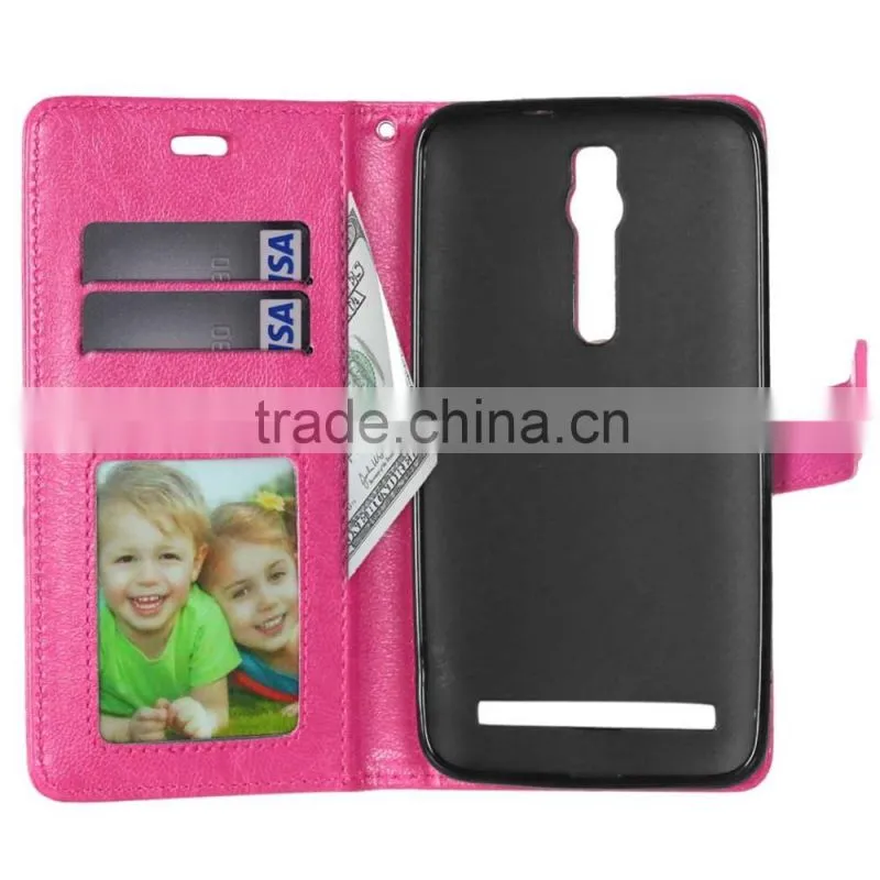 PU Leather Cell Phone Flip Wallet Kickstand Case for ASUS ZenFone ZS550ML