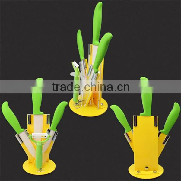 Colorful kitchen knife ceramic knife set with peeler UD1013
