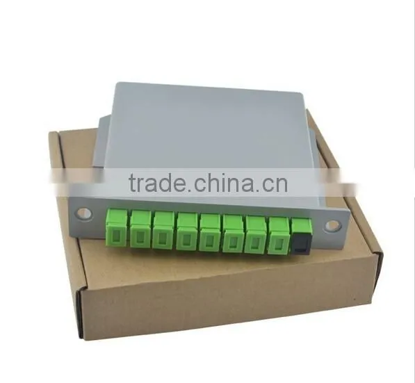 Wholesale insertion SC apc 1*8 Fiber optical splitter, FTTH 1*8 SC apc optic fiber splitter