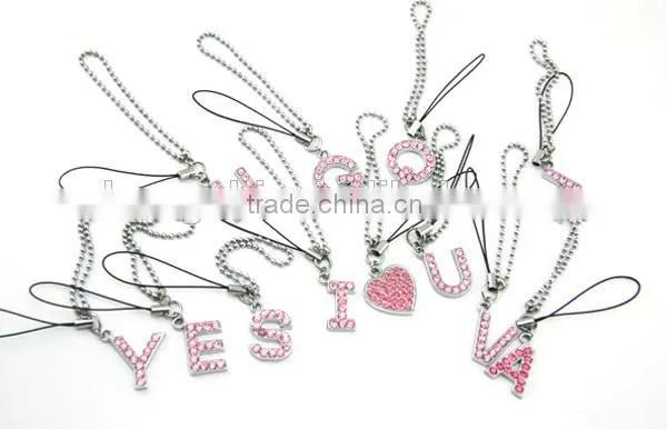 Newly Arrival Alphabet Mobile Phone Straps Wholesale