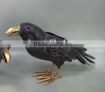 decorative handpainted metal crow halloween decoration