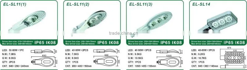 80W-120W Everlite high power COB LED Roadway/Street light Housing