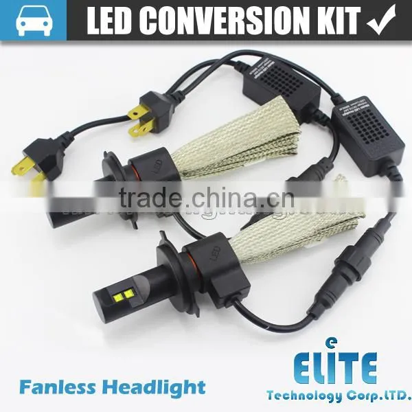 12v-24v auto fanless 6000LM h4 car led headlight on hot sell