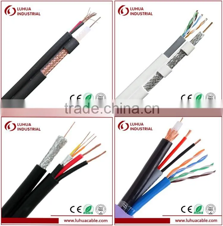 composit cable RG6BC with 26AWG UTP CAT5E Lan Cable for Gigabit Ethernet