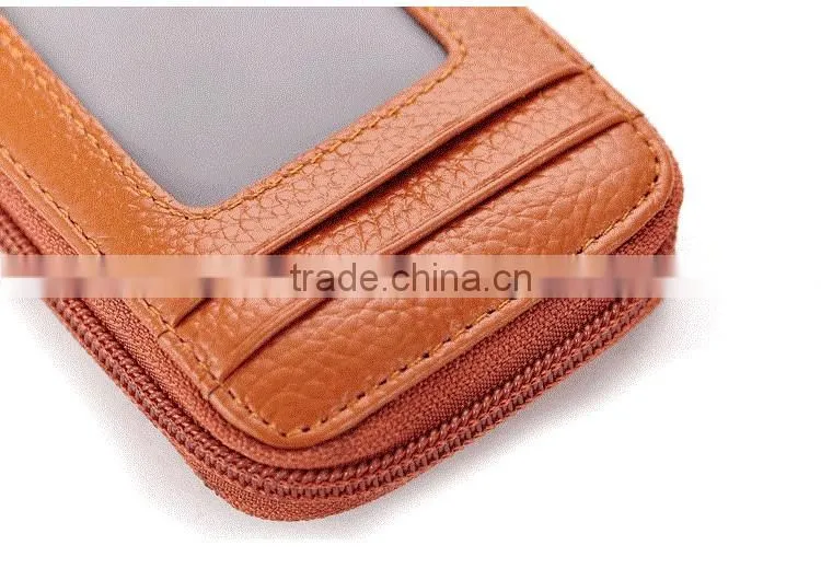 Guangzhou factory wholesale many slot card holder with leather material