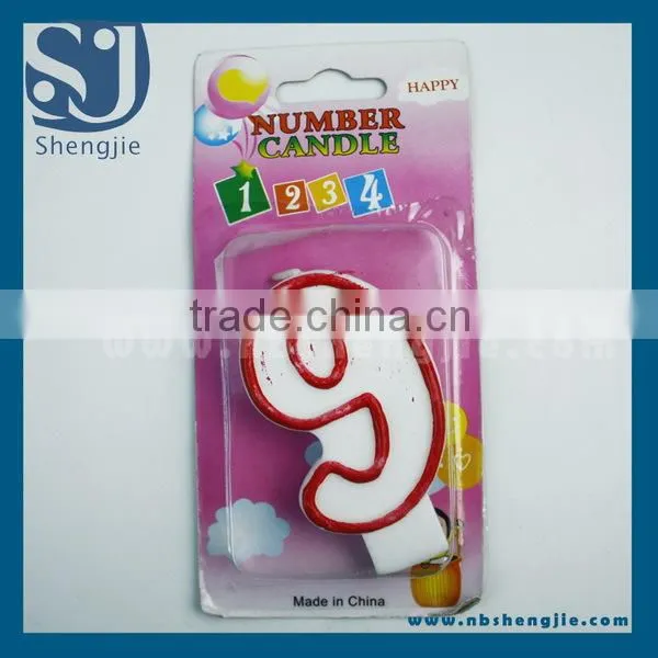 Trade Assurance White colour number candle with colourful dots