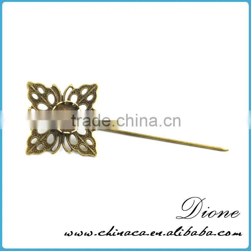 Stainless steel wholesale antiqued broned lady fancy brooch pin
