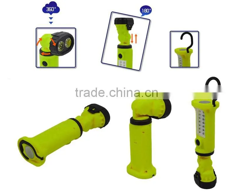 Multi functional Rotatable SMD 14LED+2LED Working Lamp Stand Work light Magnetic With Folding Hook