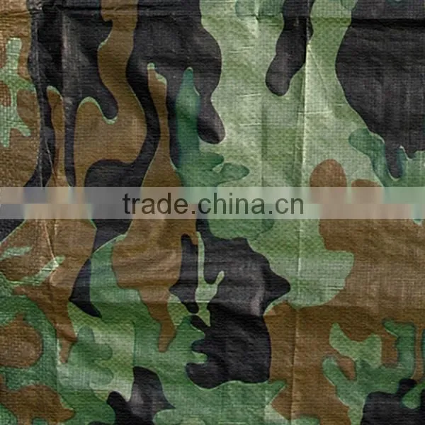 150 gram single side lamination camouflage tarpaulin with metal eyelets