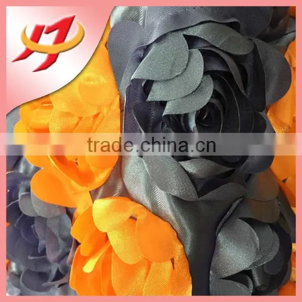 Newly polyester satin rosette fabric for wedding carpet decoration wholesale