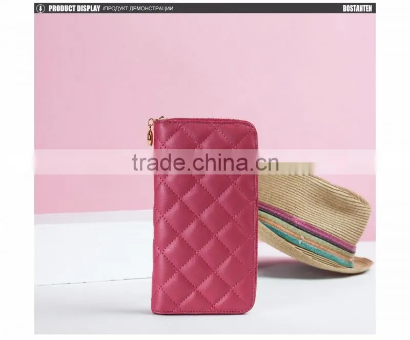 fashion plaid leather hand purse for women