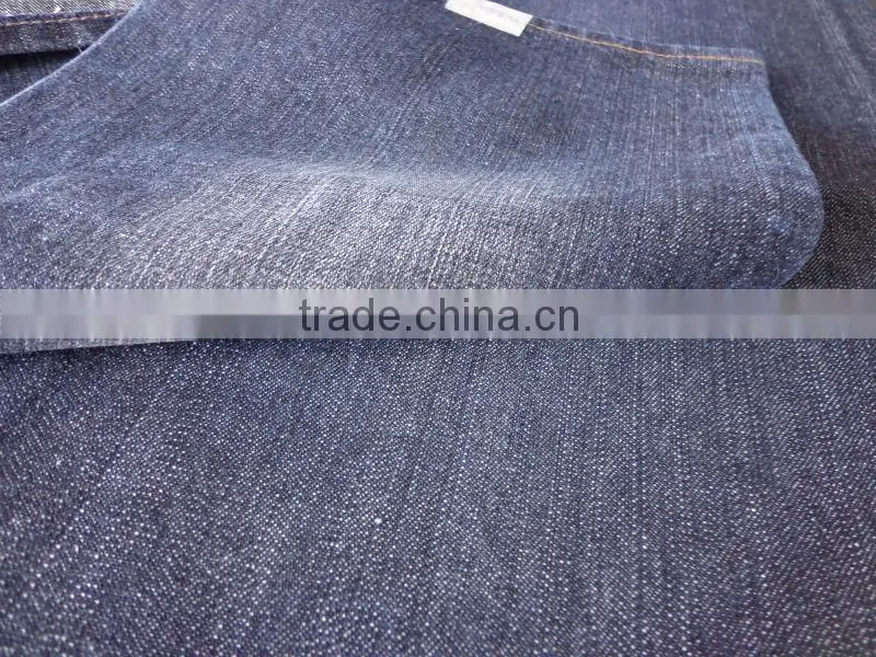 12oz*150d/40d polyester spandex denim jeans denim fabric with slub B3102