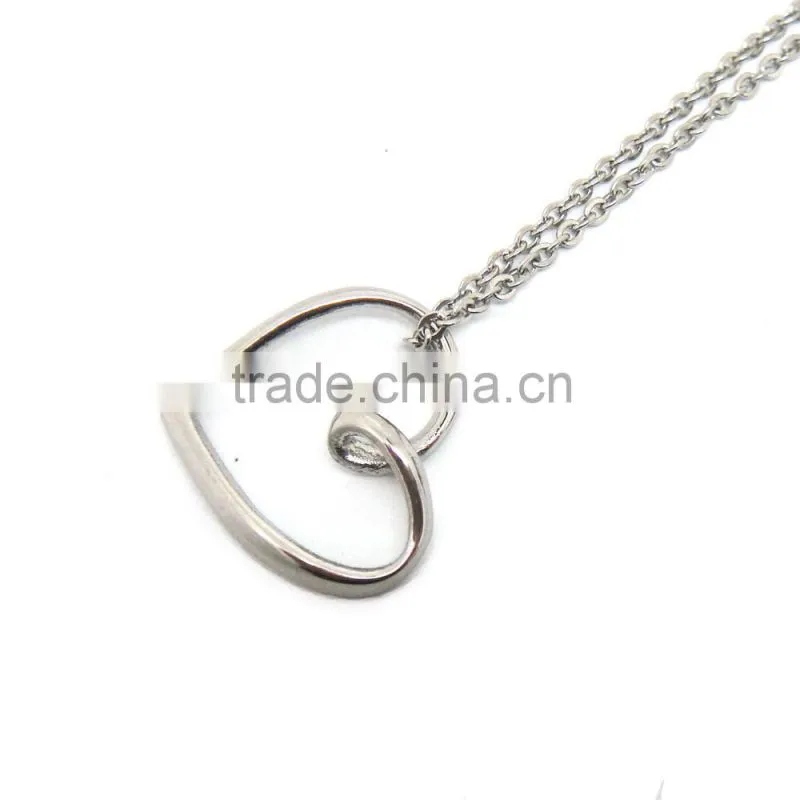 Elegant Design stainless steel girl's heart shaped pendant