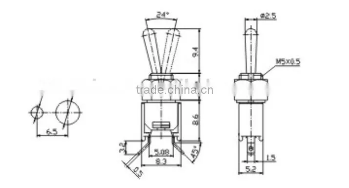 push button on-off switch SMTS-101-2A5