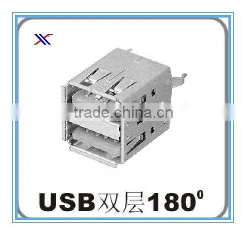 180 female double usb connector