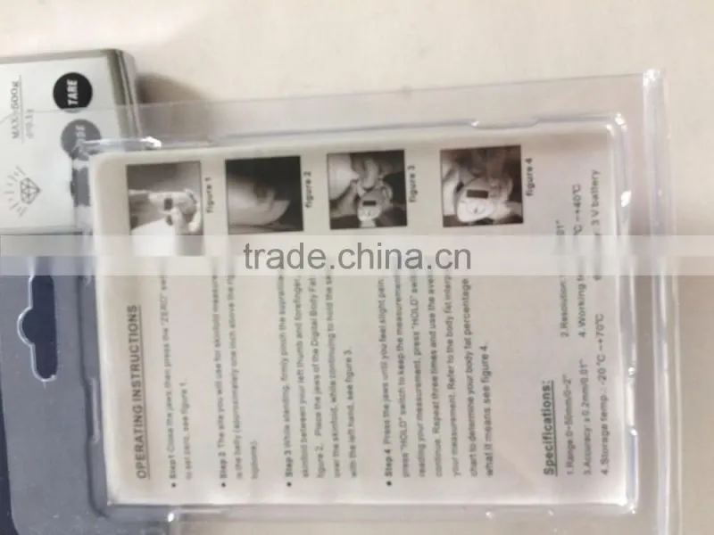 Digital High Quality Display LCD Body Fat Caliper Skin Fold Analyzer