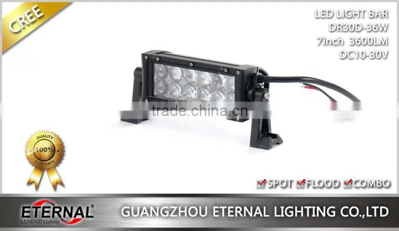 36W super spot offroad led light bar automotive 4x4 vehicles motorcycle powersports driving spot led light bar
