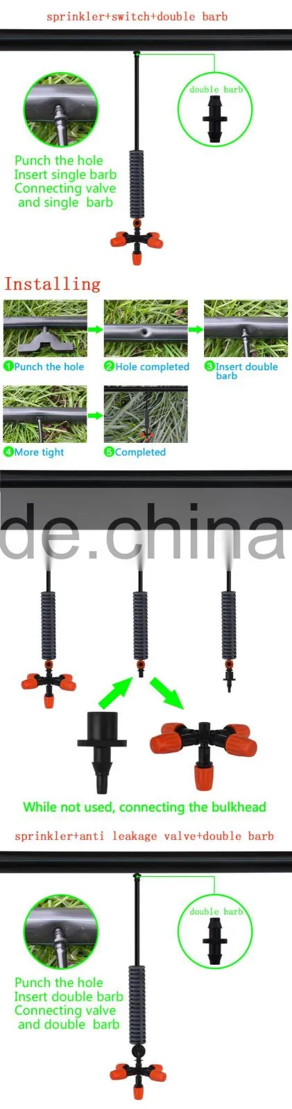 5 way atomizer mist sprinkler,water sprinkler,quality assurance