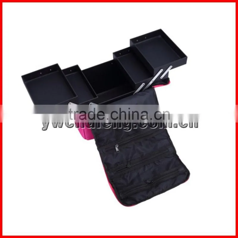 Soft Makeup Train Bag Case Pockets Artist Cosmetic Bag